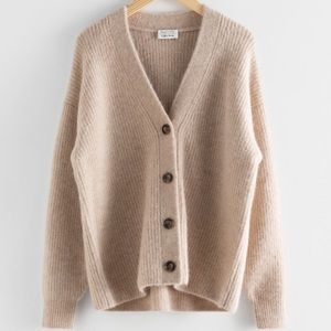 &other stories oversized alpaca blend cardigan